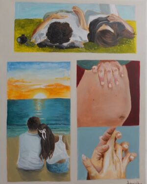 Flashes of Love Original Canvas Painting